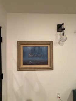 Original Charles L. Cochrane (1923–1990) Western Stagecoach Oil Painting – Framed