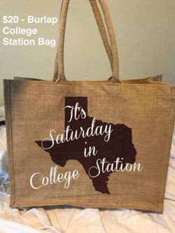 Burlap College Station Bag