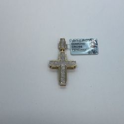 10K GOLD 0.25 CTW DIAMOND CROSS PENDANT. NEW
