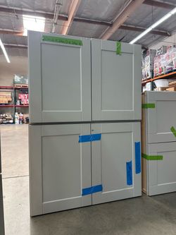 Hampton Bay Avondale 33 x 24 x 24 Plywood Shaker Wall Bridge Kitchen Cabinets in Dove Gray