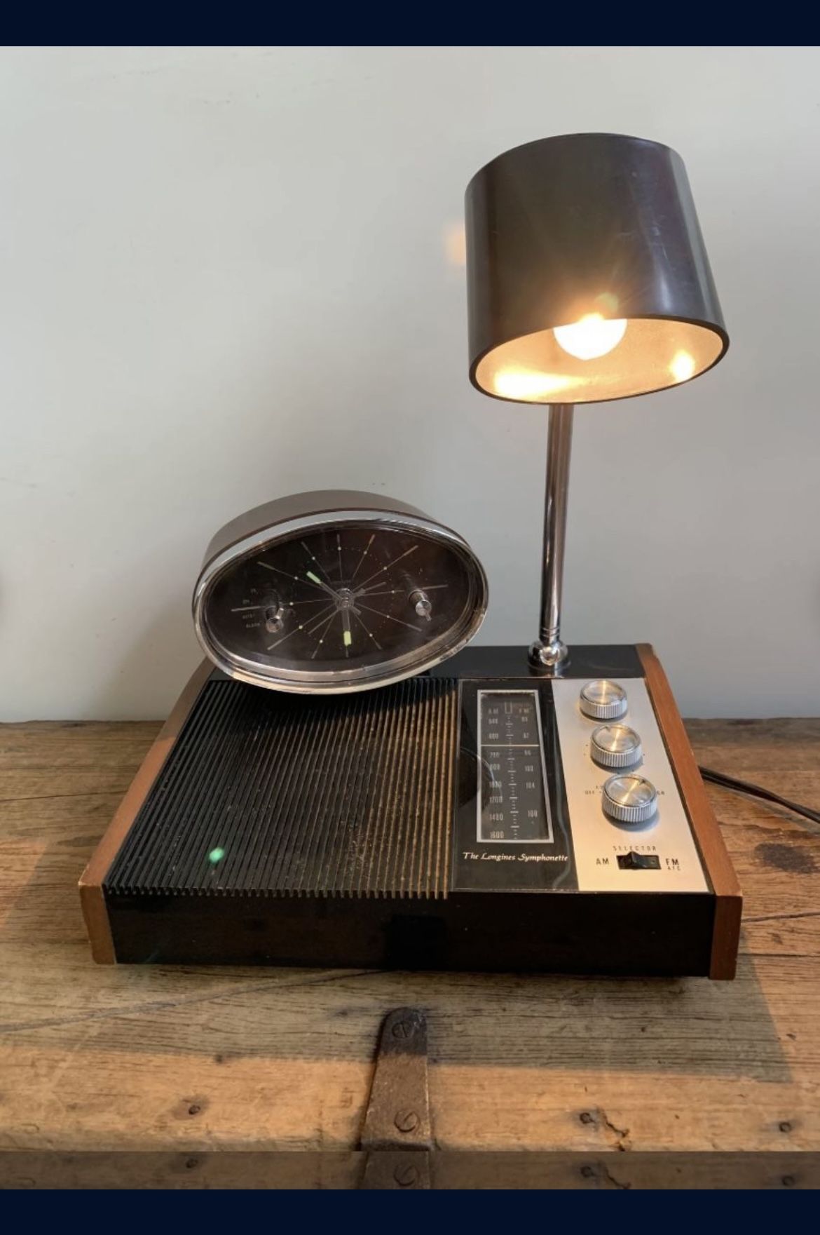 Mid Century Longines Symphonette Clock, Radio, & Lamp