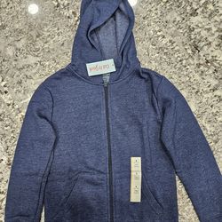 New-Blue Fleece Zip Up Hoodie