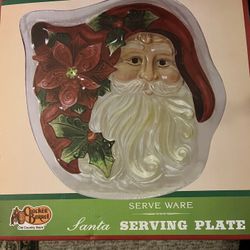 New Glass Santa Serving Plate