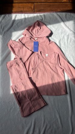 Girls Zip-Up Hoodie W/ Matching Tank & Bell-Bottom Pants