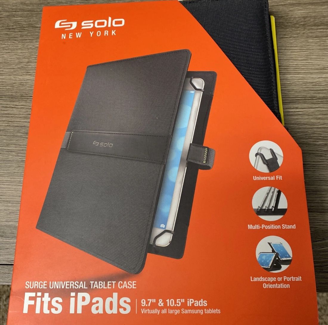 New Universal Fit Tablet/Reader Case, 7-3/4"x1"x10-3/8", BK - Misc Folio Cases