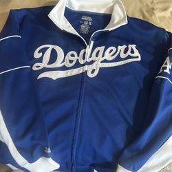 Dodgers Medium Stitches Zipper Sweatshirt 
