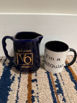 Seagrams and “I’m a regular” mugs 2 count