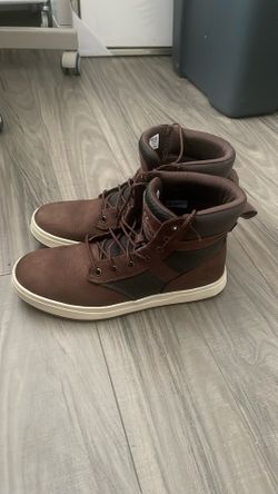 Timberland Men’s Brown High-Top Leather Sneakers Size 8 - Excellent Condition
