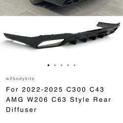 Mercedes W206 C300 Rear Diffuser (C63 Style) New – AMG Fitment