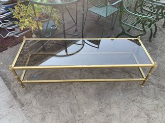 Glass Top Brass Style Coffee Table $150 OBO!