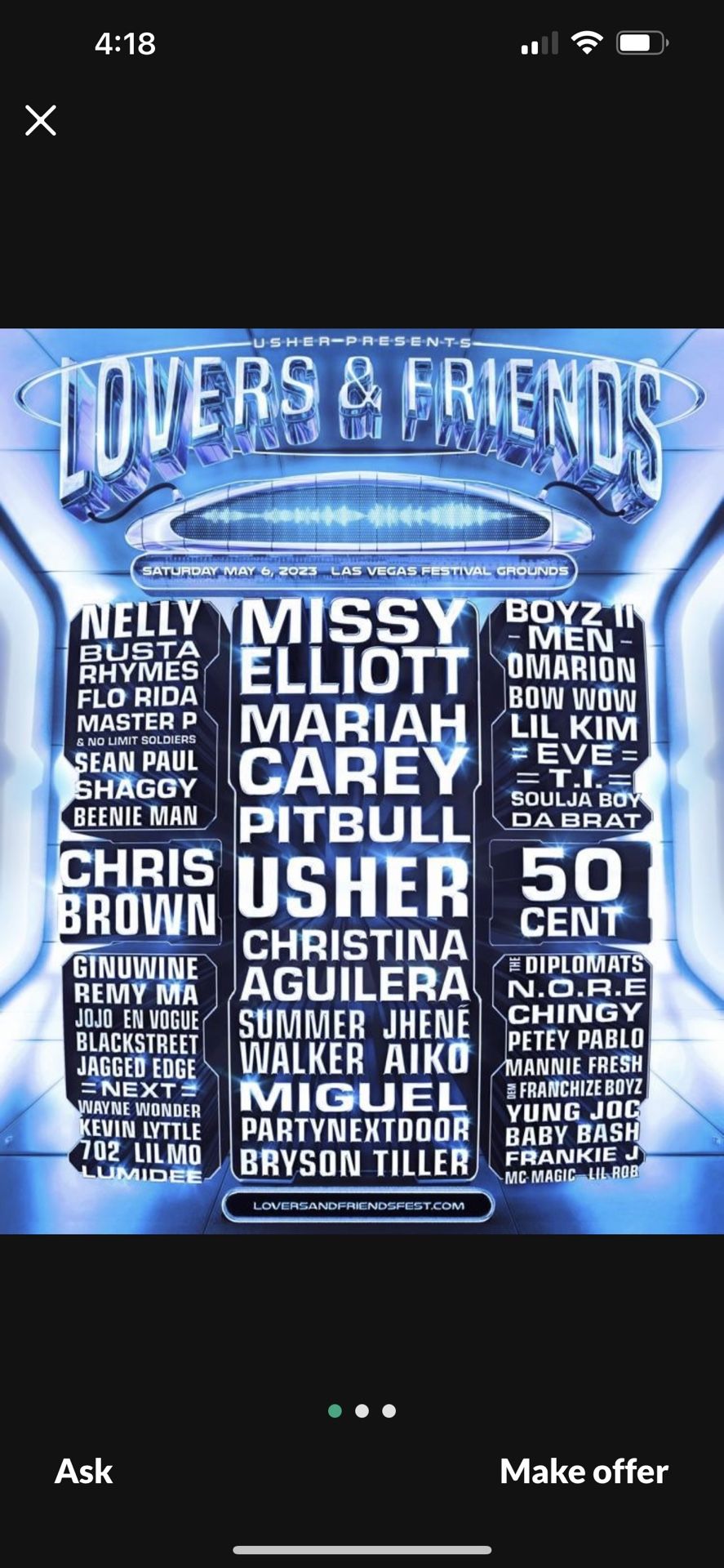 Lovers And Friends GA+ Ticket (1)