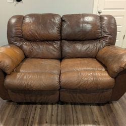 Ashley Leather Reclining Couch Loveseat