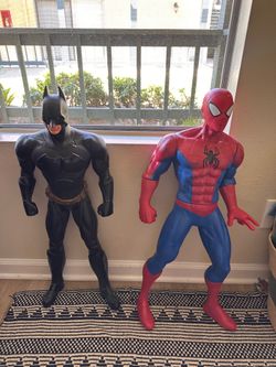 Batman and Spider man figures
