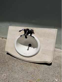 5” Bathroom Vanity Top with Sink & Oil Rubbed Bronze Faucet