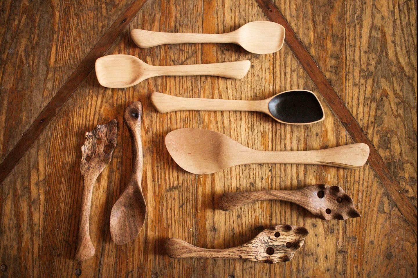 Unique hand carved wooden spoons