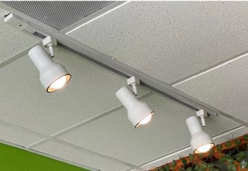 White hard wired linear track lighting kit