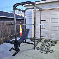 Squat Rack/Power Cage with Bench, Bar and Weights 