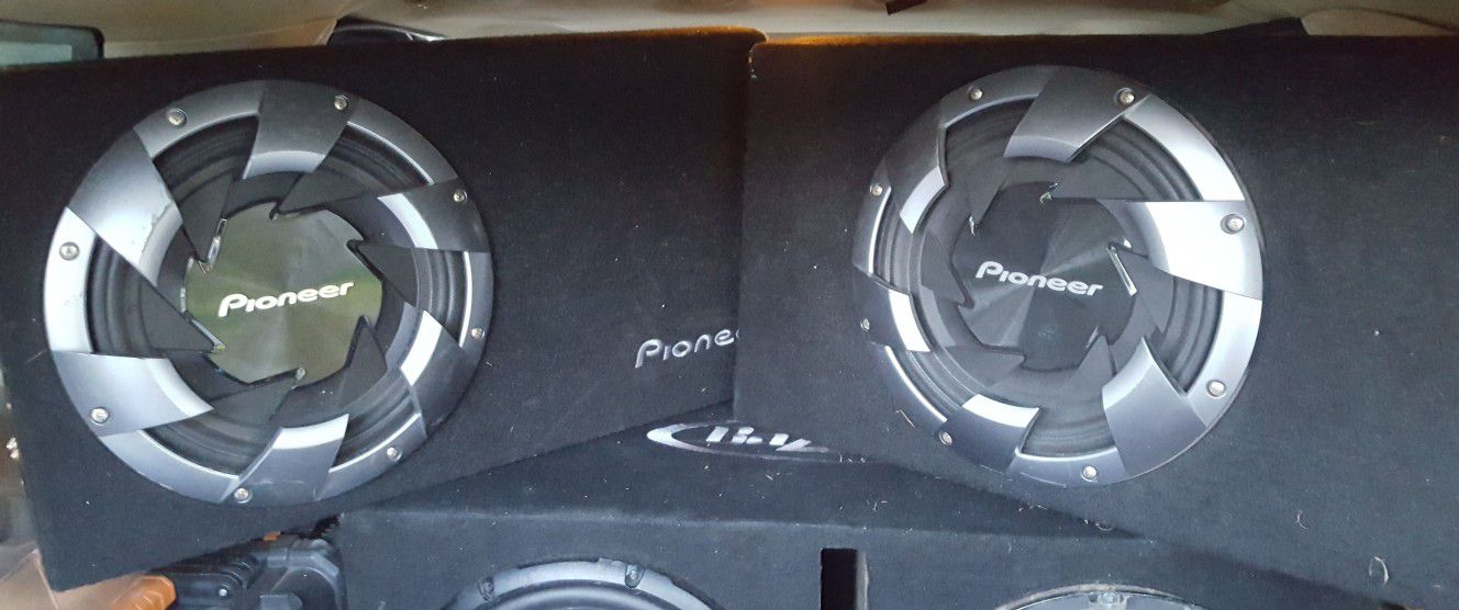 2 - Pioneer 12" shallow mount subs 1500watts @4 ohms