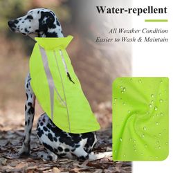 VIVAGLORY Dog Safety Vests, Water-Resistant Dog Wind Breaker Jackets, Reflective & Lightweight Coats Size XS
