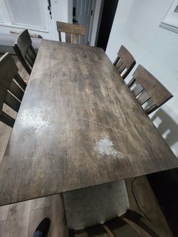Rustic Wood Dining Table with Chairs
