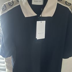 Black And Beige Gucci Shirt Size L-XL CASH ONLY