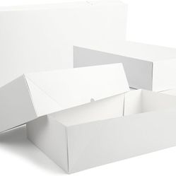 11"x17"x4" Set of 12 Extra Large White Gift Boxes with Lids – Premium Quality, 4-inch Deep, Ideal for Robes & Bulky Presents
