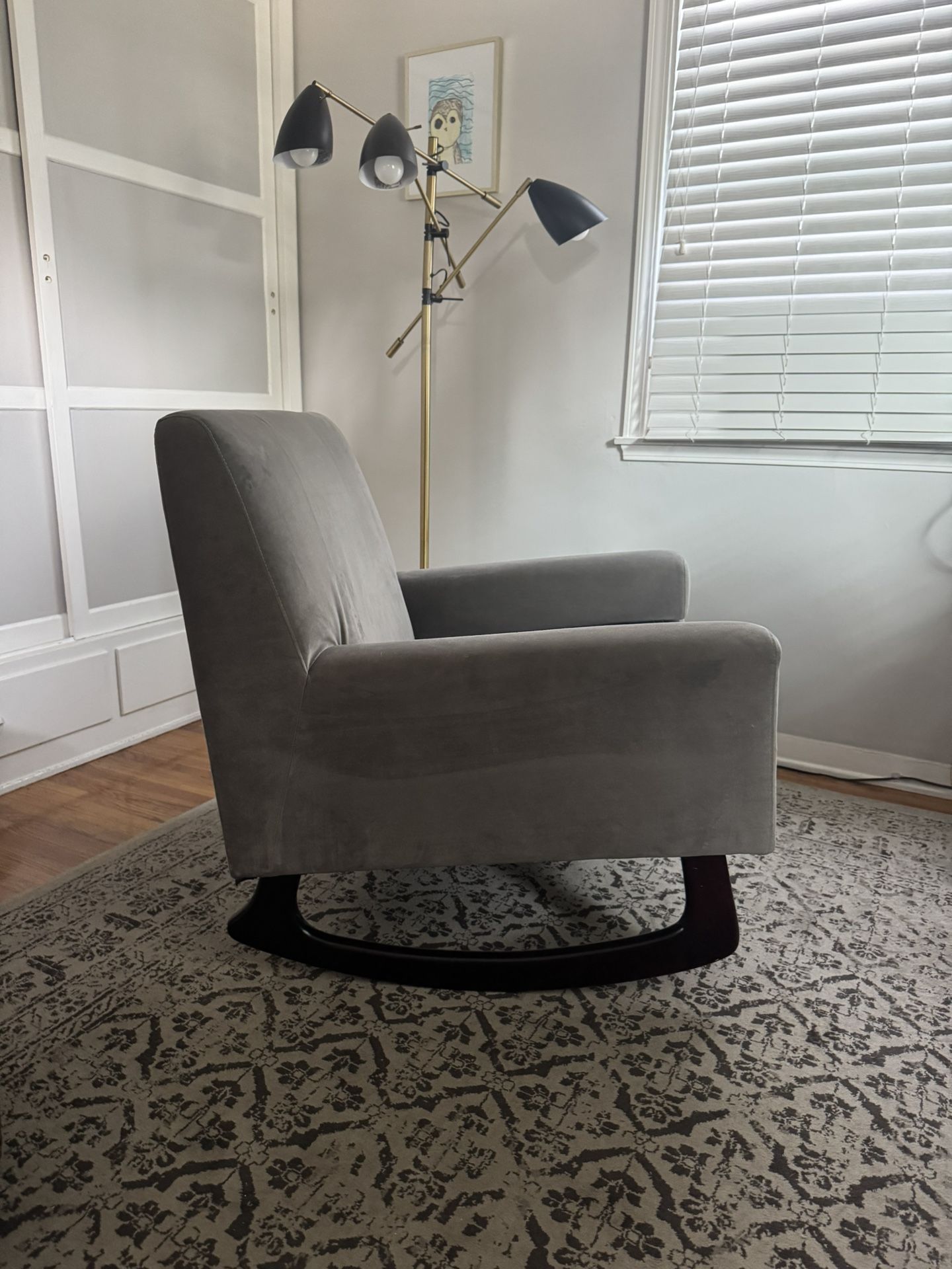 Modern Grey Rocking Chair