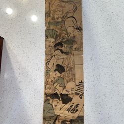 Vintage Japanese Kakejiku Hanging Scroll Lucky Gods