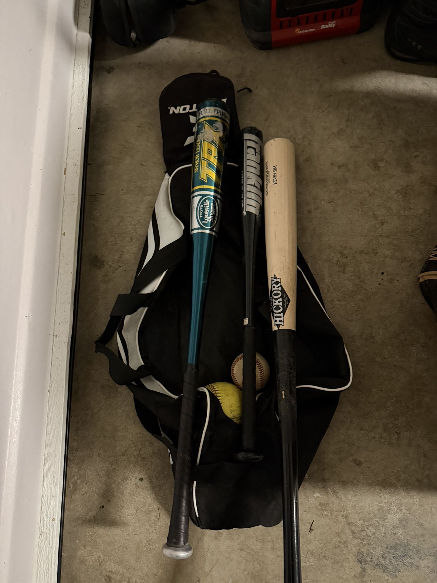 Baseball bat with balls.