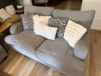 Gray Fabric Loveseat Sofa