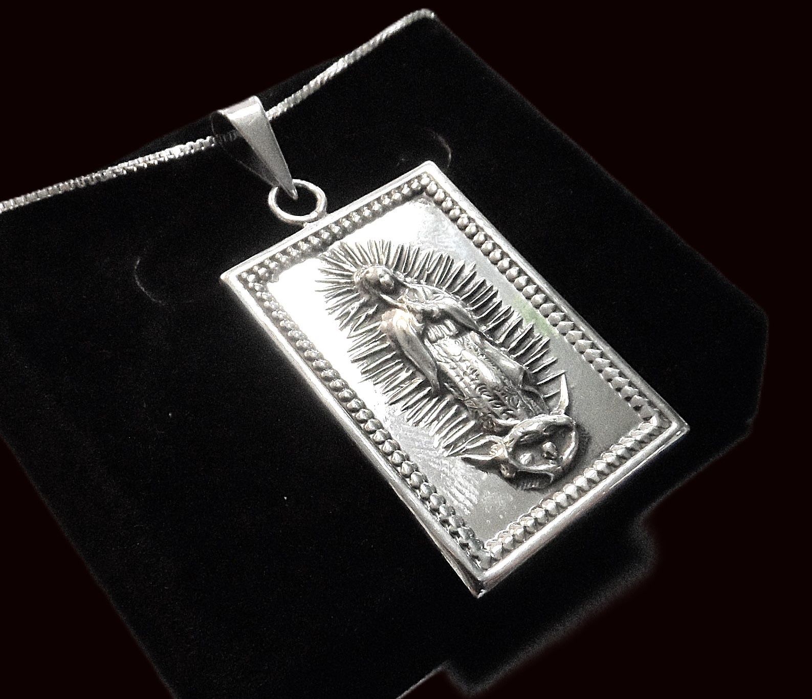 NEW STERLING SILVER VIRGIN MARY PENDANT WITH CHAIN