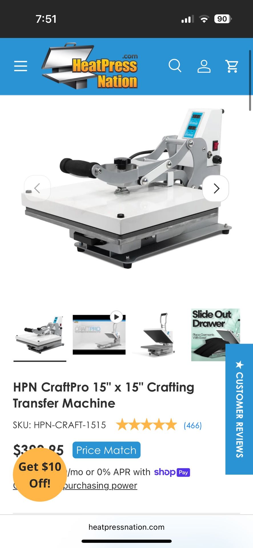HPN CraftPro 15" x 15" Crafting Transfer Machine