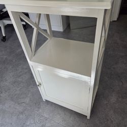 White Side Table With Storage