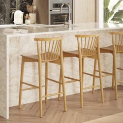 Poly And Bark Oak Stools