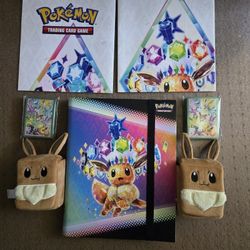 Pokemon Prismatic Evolution & Terrestrial Festival Binder Sets + Eevee Deck Boxes + Posters