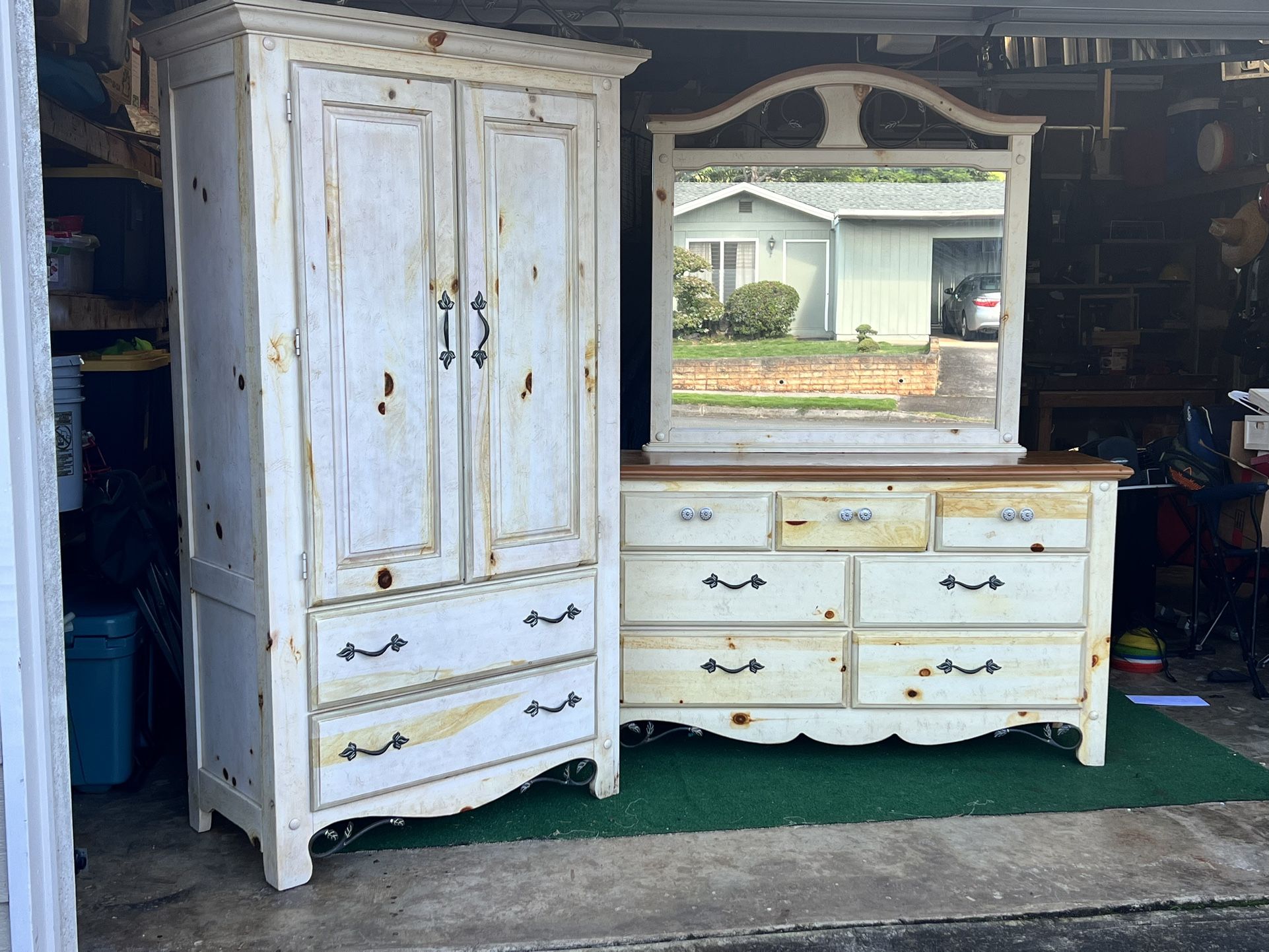 Dresser mirror and Armoire  