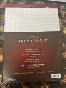 TOPS Docket Gold Letter Size Graph Pad 4x4 Narrow Rule Back 63752