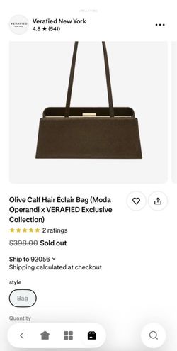 Olive Calf Hair Éclair Bag (Moda Operandi x VERAFIED Exclusive collection)