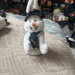 Warner Bros. Studio Store Snowman Bugs Bunny Bean Bag Plush New Looney Tunes 10"
