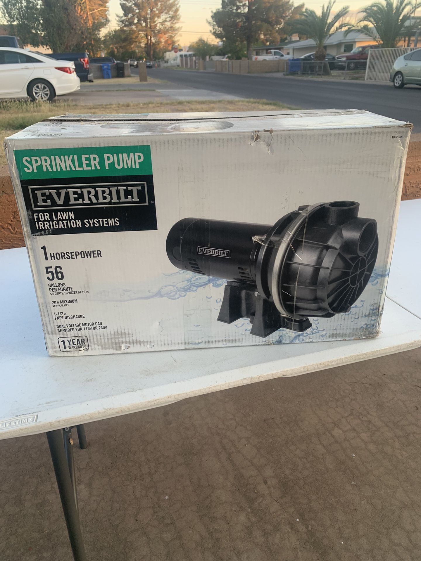 Everbilt 1 HP Plastic Lawn Sprinkler Pump.