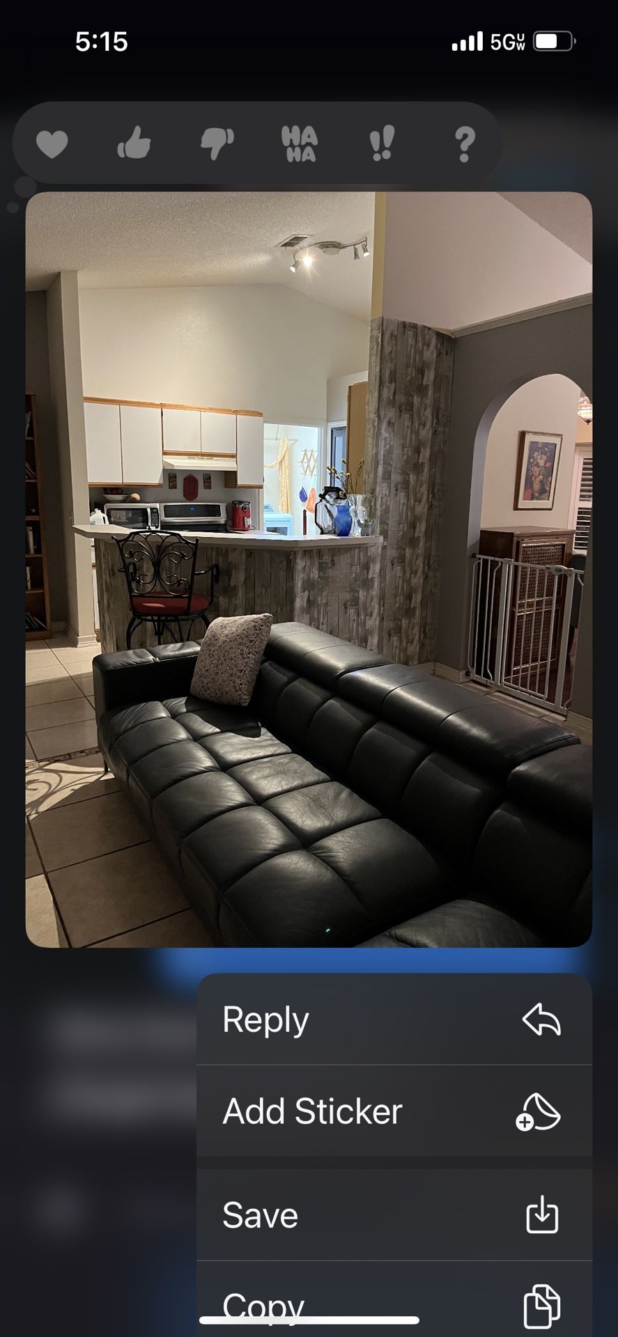 Blue Rooms To Go Leather Sectional Couch