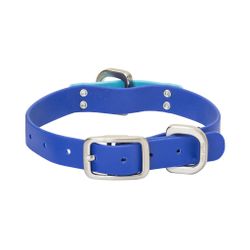 West Paw Jaunts Dog Collar, MDNGHT Blue - Aqua, Large
