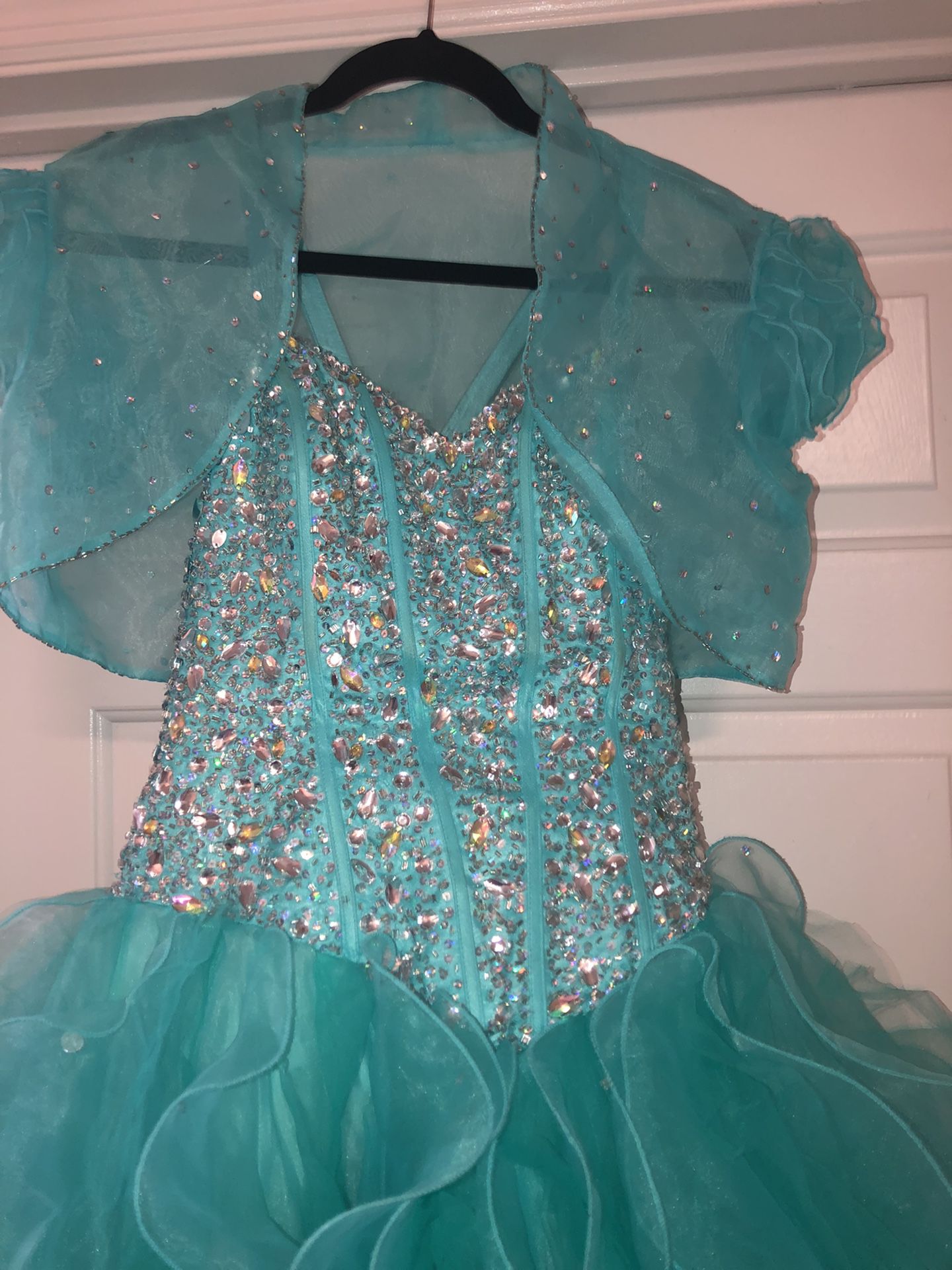 Turqouise Blue Quinceanera Dress 