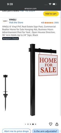 2x VINGLI 6’ Real Estate Sign Posts – Black PVC Realtor Yard Signs