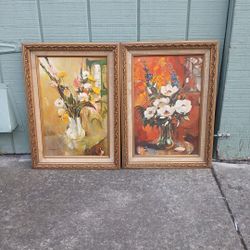 Vintage 1960 Mid Centry Mangolias ByMargot And On The Left Is  Vintage 1966 Summer Bouquet  By Margot