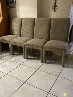 4 Upholstered High-Back Dining Chairs- Good Condition $80