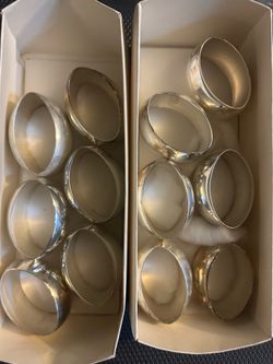 12 Silver Plated Napkin Rings