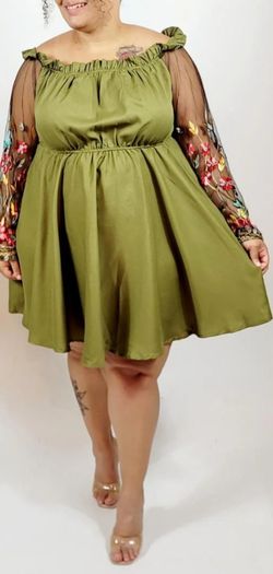 Take Me Away Green Dress Plus Size 