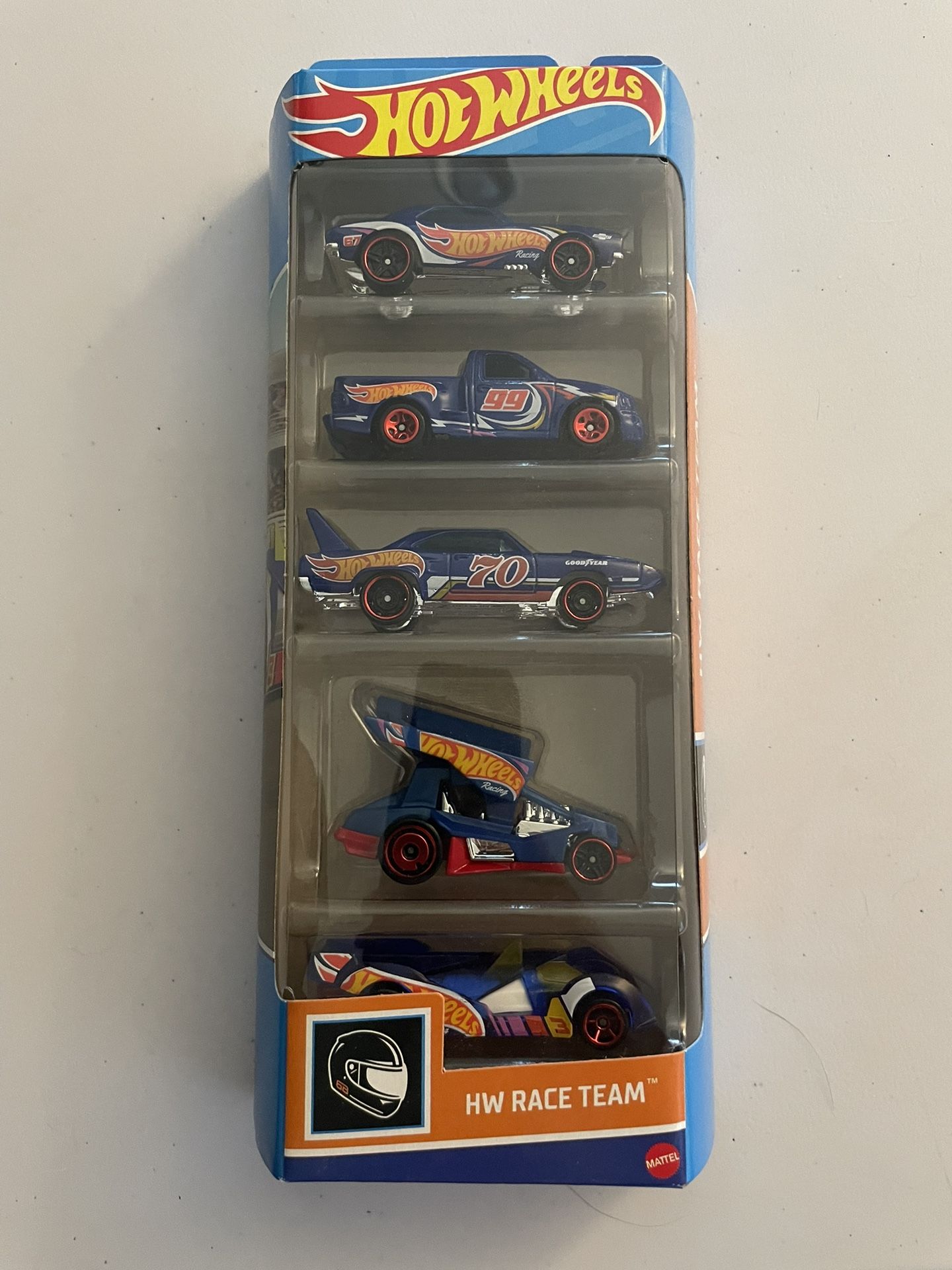 Hot Wheels HW Race Team 5 Pack Mattel w Five Unique Toy Vehicles HFV87 NIP