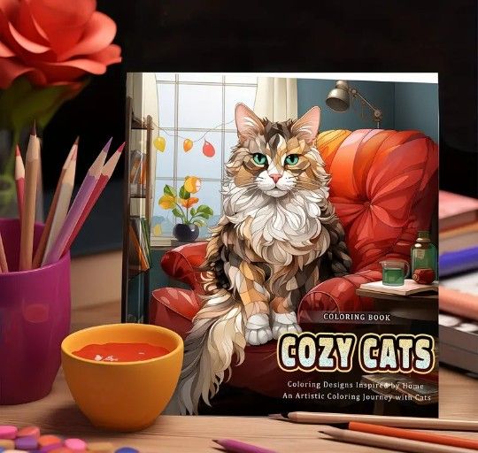 Cozy Cat Theme Coloring Book